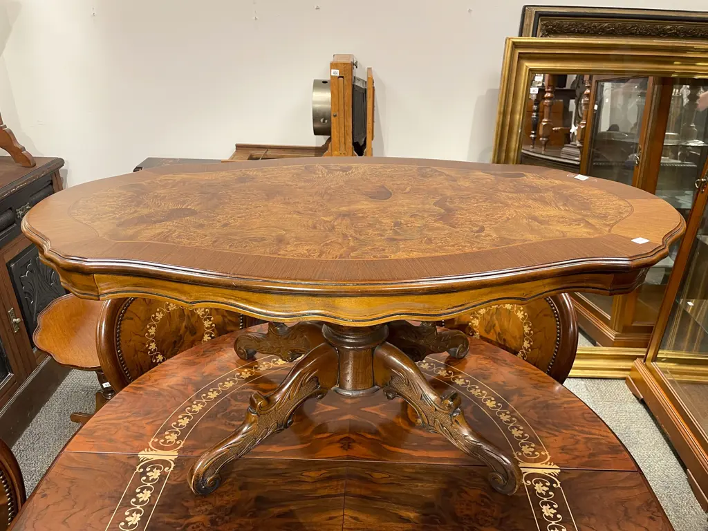 Reproduction Burr Walnut Coffee Table Image 1++