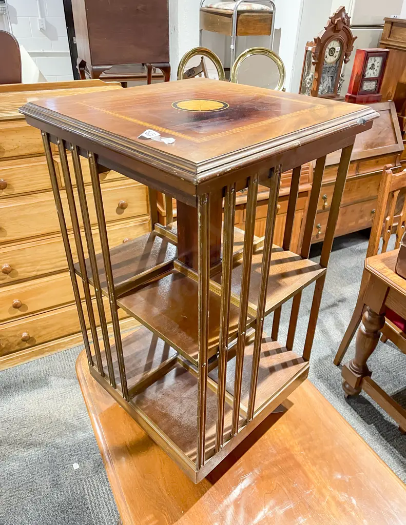 Inlaid Revolving Bookcase (Faults) Image 1++