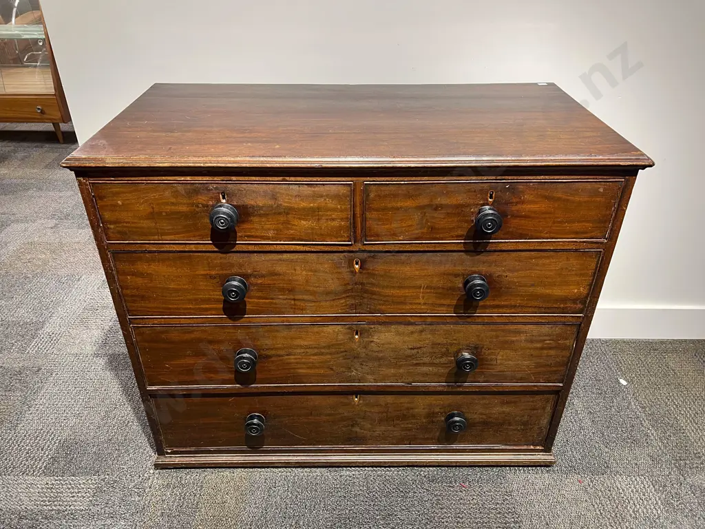 Victorian Mahogany Flat Front Chest of Drawers Image 1++