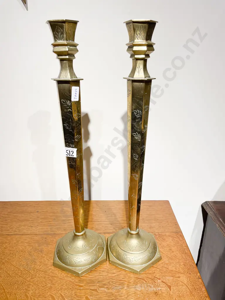 Pair of Brass Candlesticks Image 1++