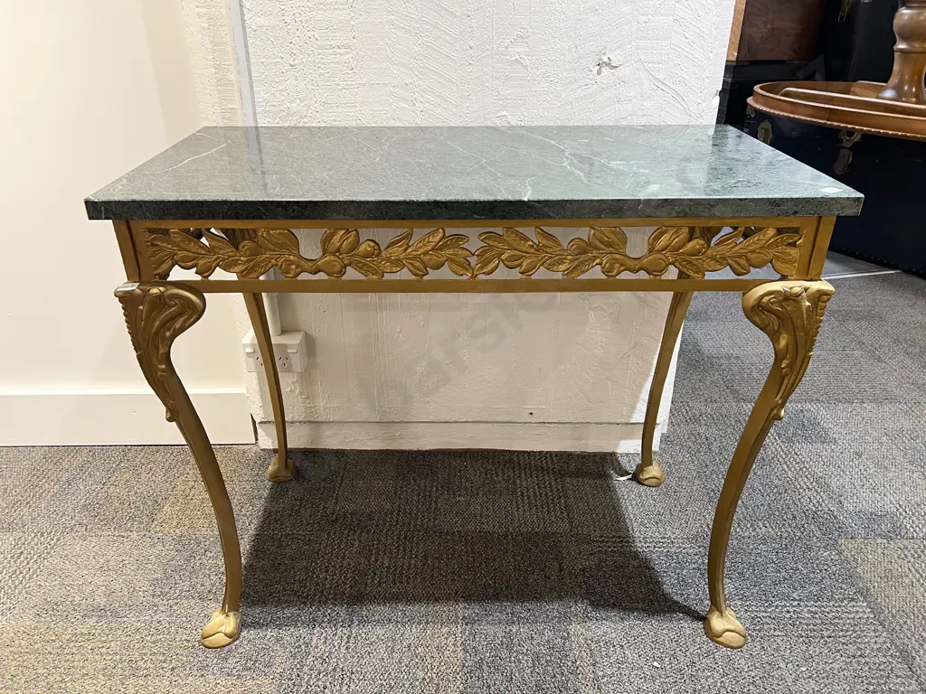 Gilt Painted & Marble Topped Console Table Image 1++