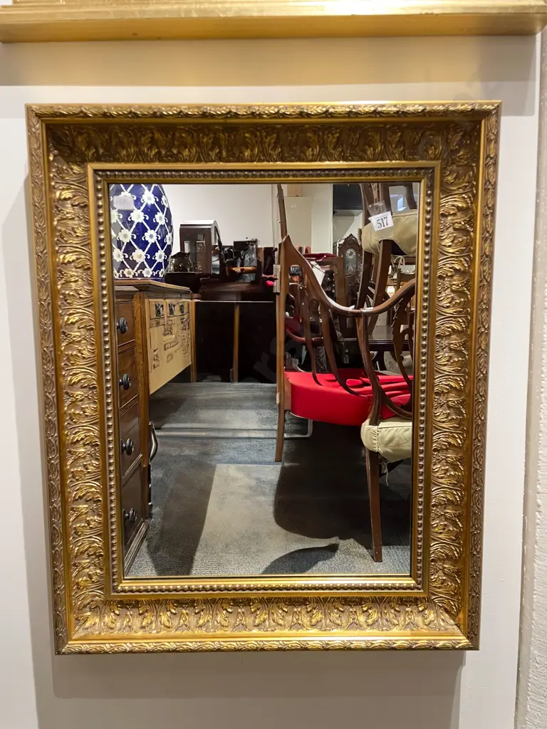 Rectangular Gilt Framed Wall Mirror Image 1++