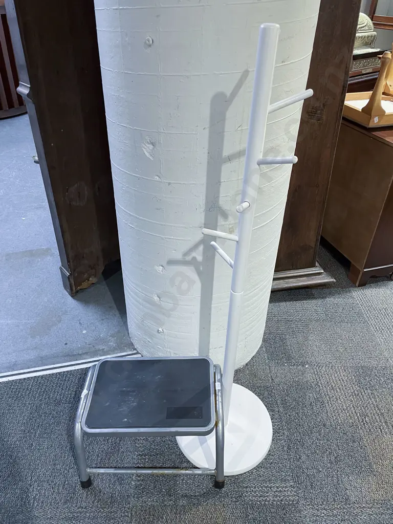 Modern Children's Coat Stand with Step Stool Image 1++