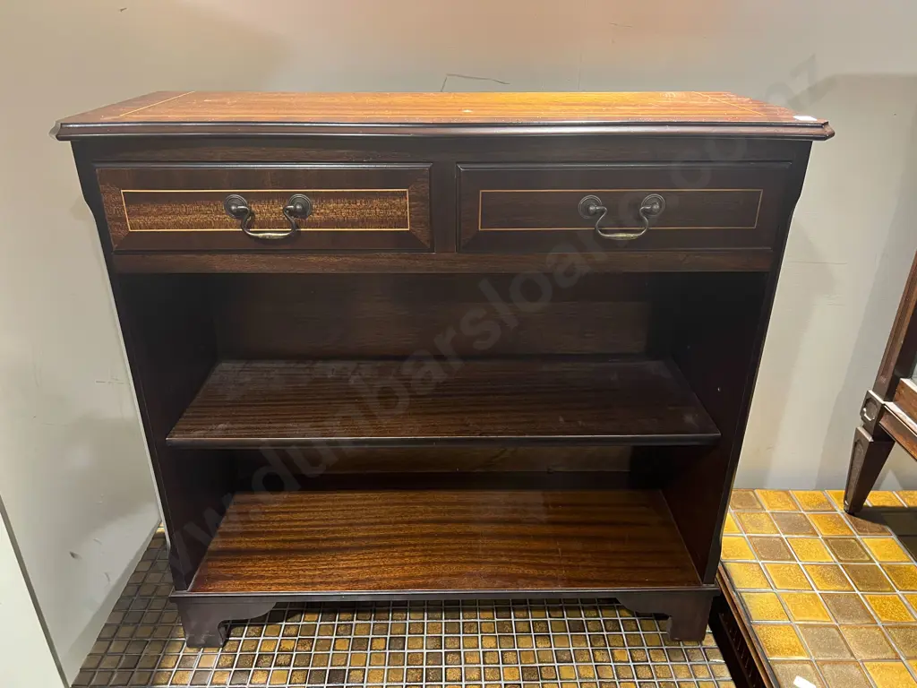 Mahogany Two Drawer Bookcase Image 1++