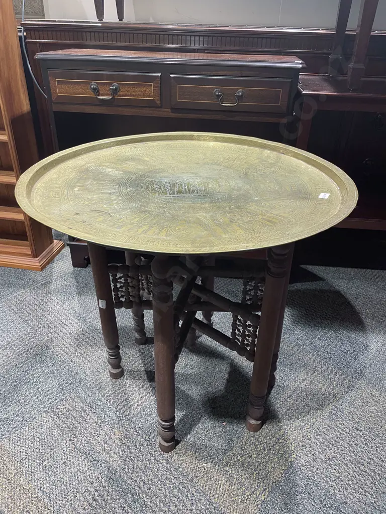 Anglo Indian Brass Top Occasional Table Image 1++
