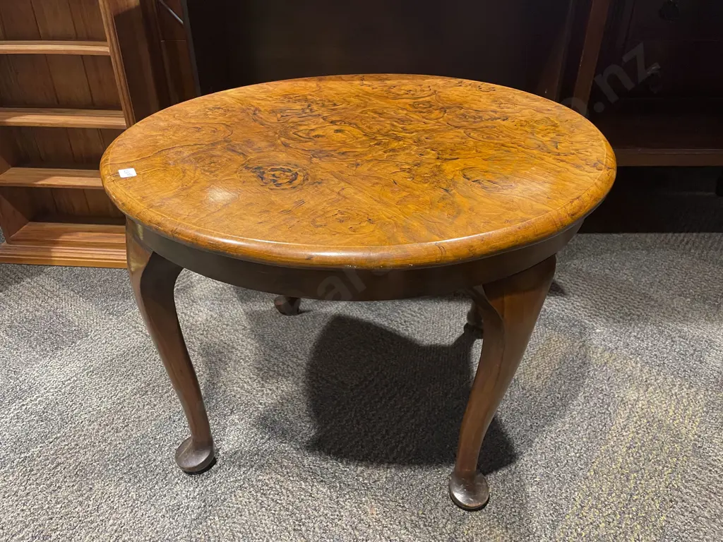 Reproduction Burr Walnut Occasional Table Image 1++