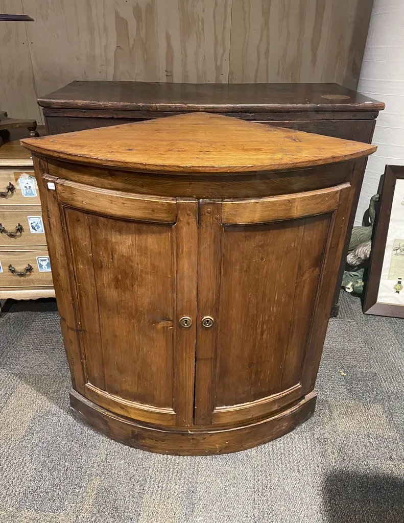 Antique Pine Corner Cupboard Image 1++