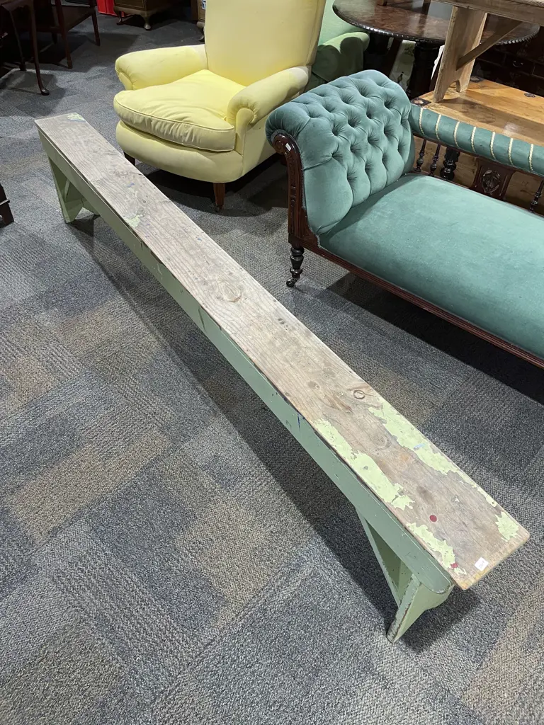 Vintage Wooden Bench Seat Image 1++