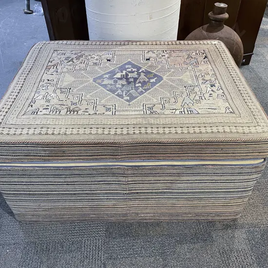 Persian Rug Upholstered Ottoman