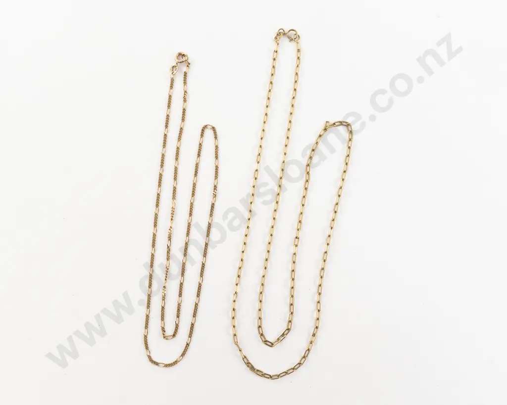 Two 9ct Neck Chains Image 1++