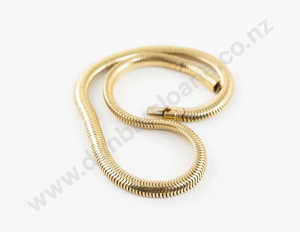 14ct Flat Snake Link Neck Chain Image 1++