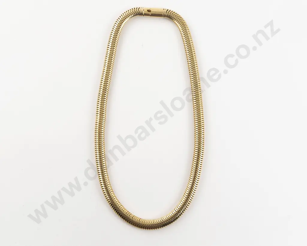 14ct Flat Snake Link Neck Chain Image 1++