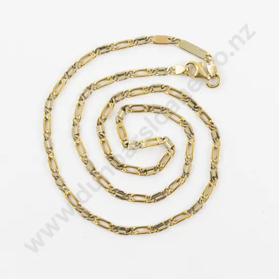 18ct Fancy Mixed Curb Link Neck Chain