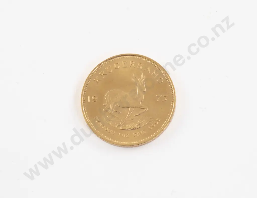 South African 1975 Krugerrand 1oz Fine Gold Coin Image 1++