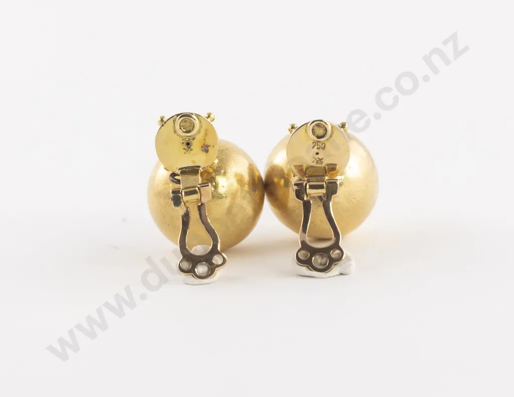 Pair 18ct Suspended 'Ball' Drop Earrings Image 1++