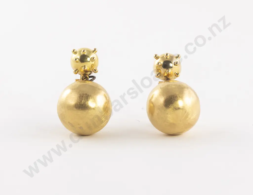 Pair 18ct Suspended 'Ball' Drop Earrings Image 1++