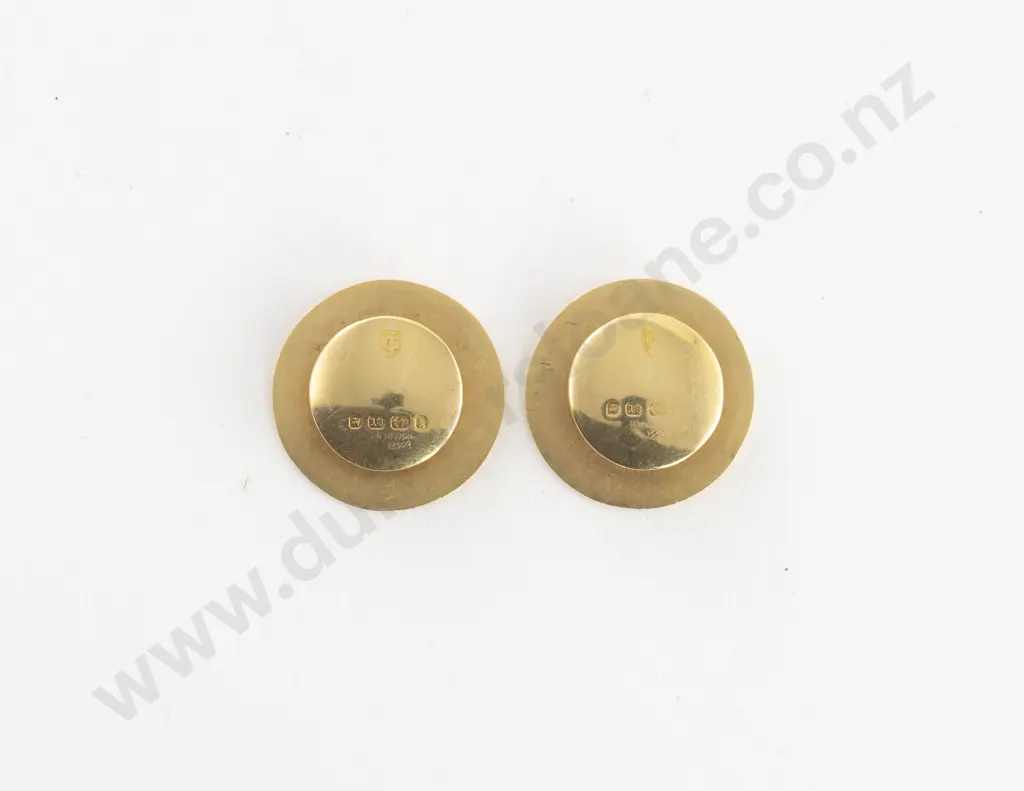 Pair Victorian 18ct Circular Studs Image 1++