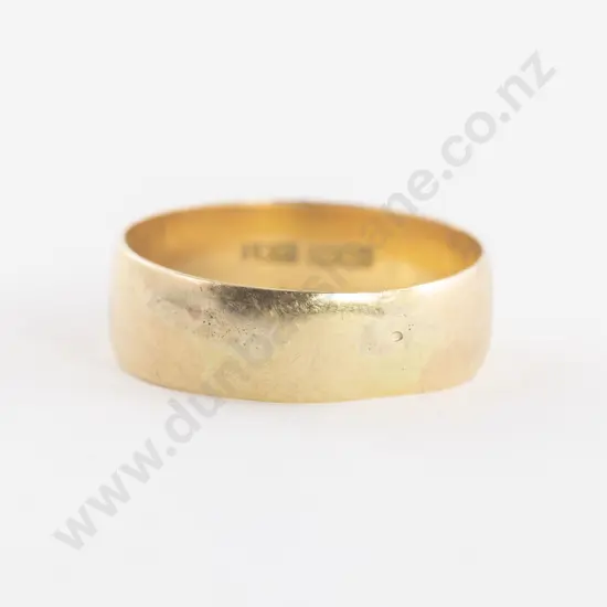 18ct Wide Plain Wedding Band