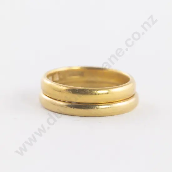22ct and 18ct Plain Wedding Bands