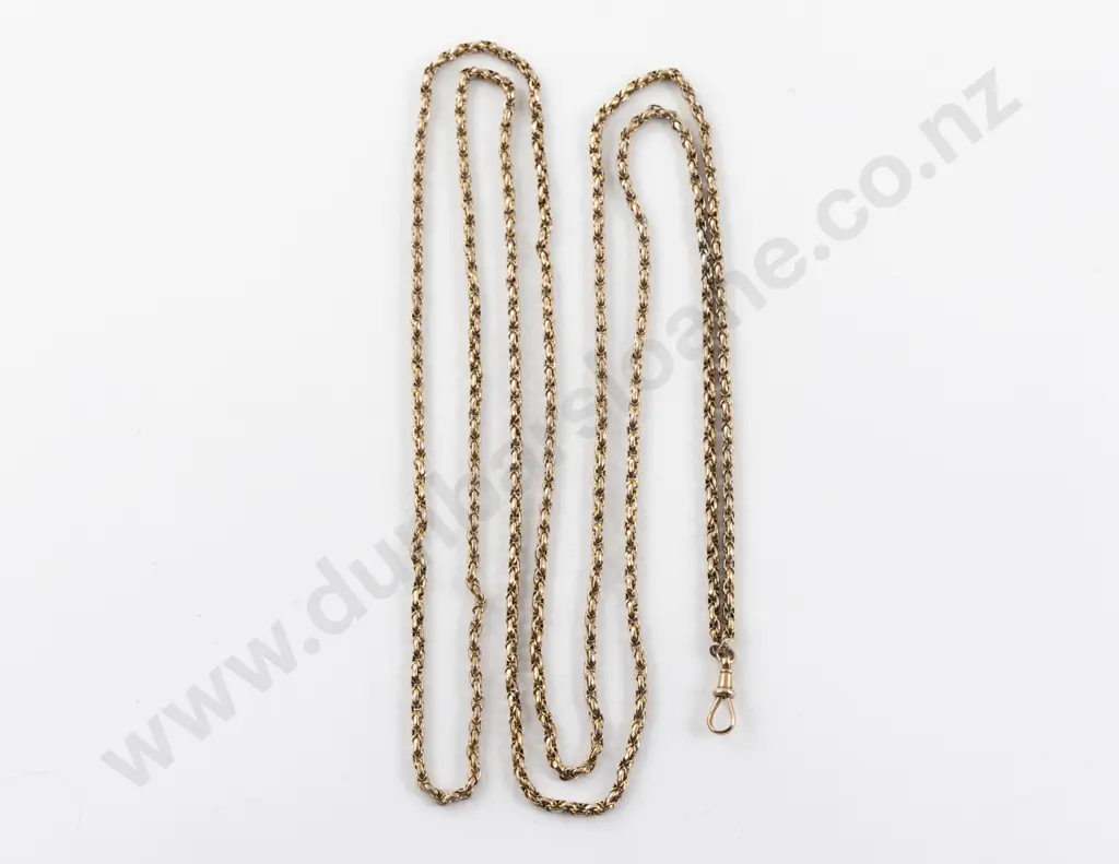 Victorian 9ct Fancy Trace Link Muff Chain Image 1++