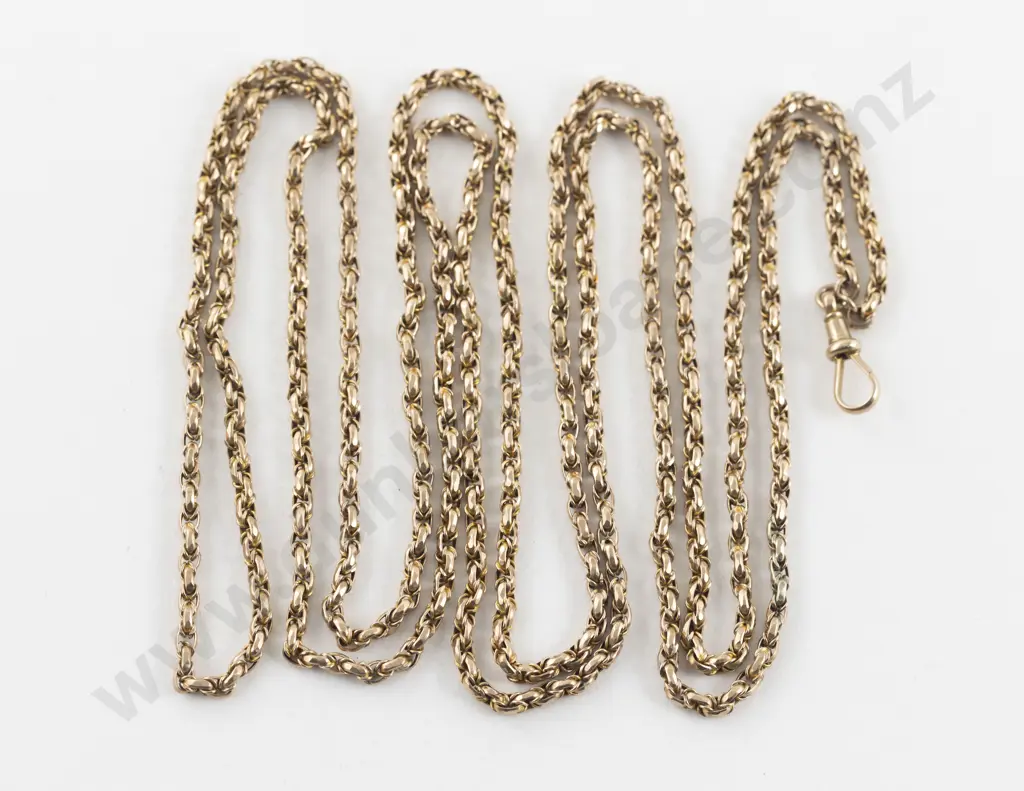 Victorian 9ct Fancy Trace Link Muff Chain Image 1++