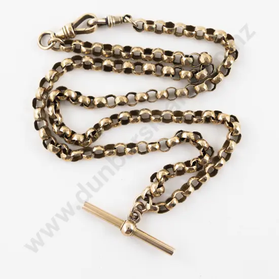 Victorian 9ct Faceted Curb Link Neck Chain