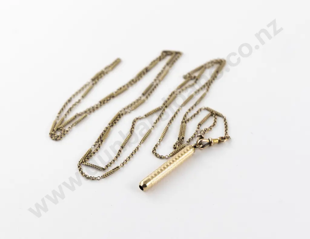 Victorian 9ct Fancy Mixed Link Muff Chain Image 1++