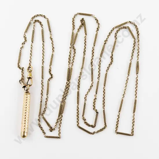 Victorian 9ct Fancy Mixed Link Muff Chain