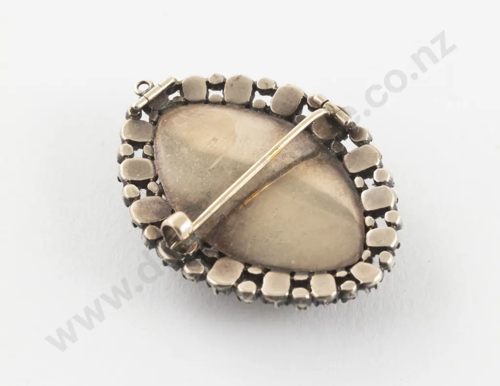 Georgian 9ct and S/S 48Stone Diamond and Enamel Flower Brooch Image 1++