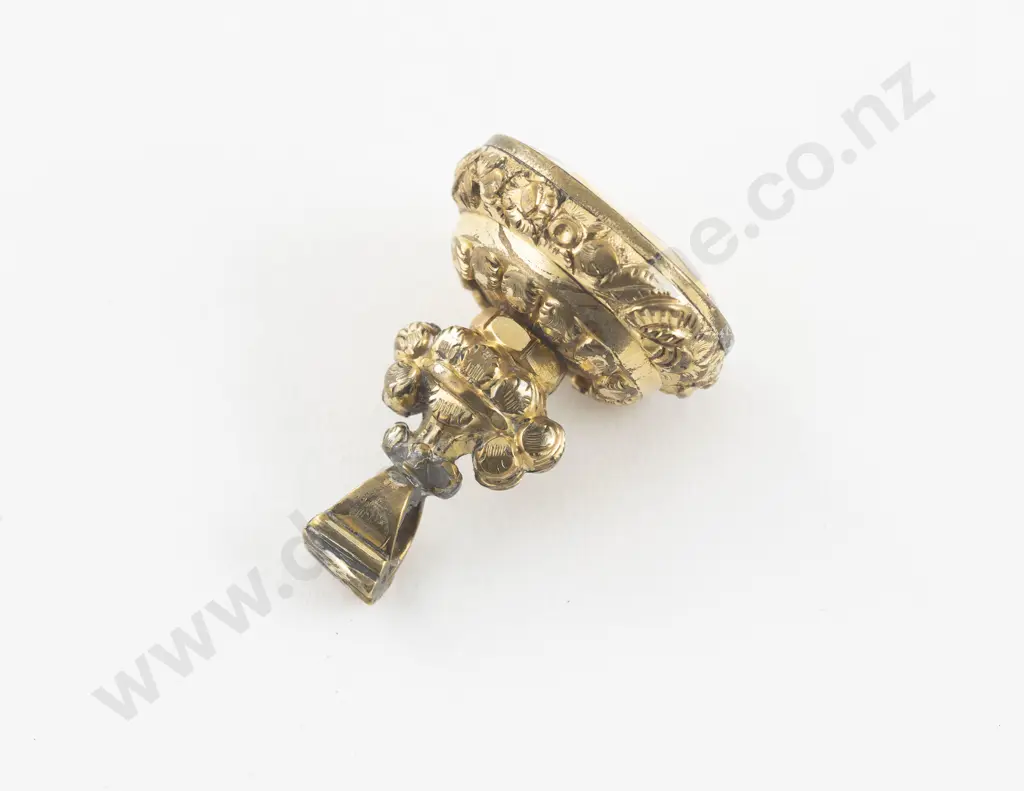 Large Victorian Gold Plated Ornate Seal Fob Image 1++