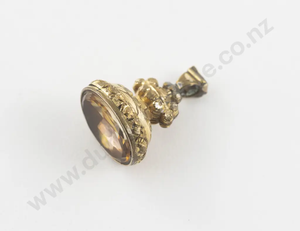 Large Victorian Gold Plated Ornate Seal Fob Image 1++