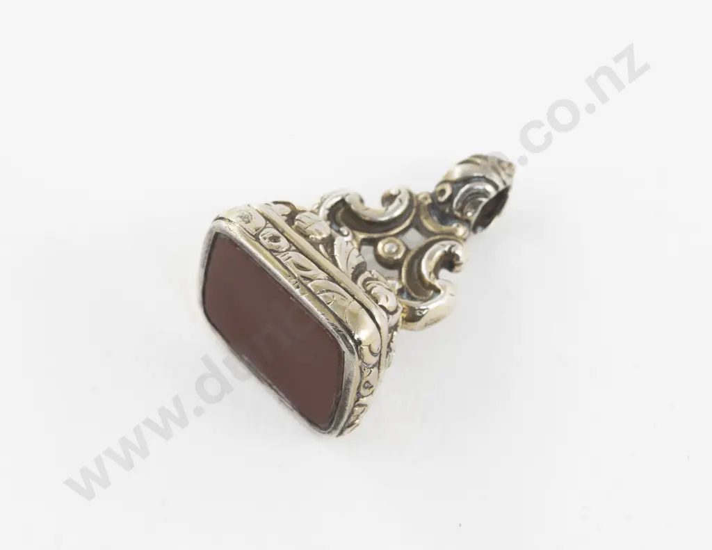 Large Victorian Gold Plated Ornate Seal Fob Image 1++