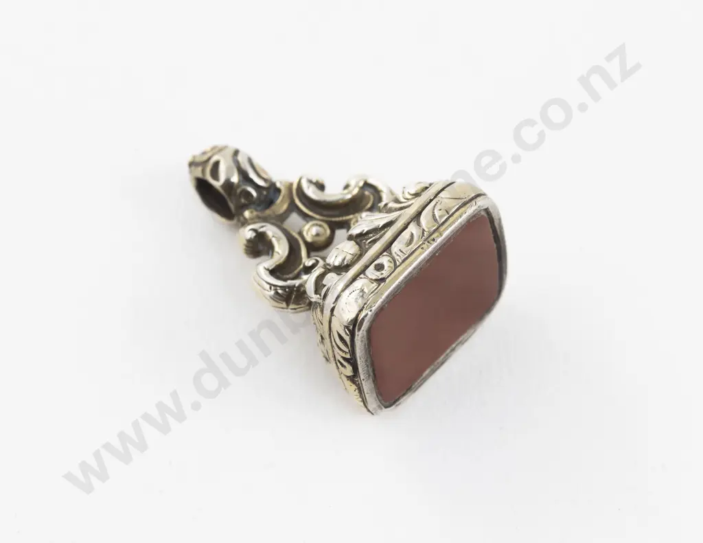Large Victorian Gold Plated Ornate Seal Fob Image 1++
