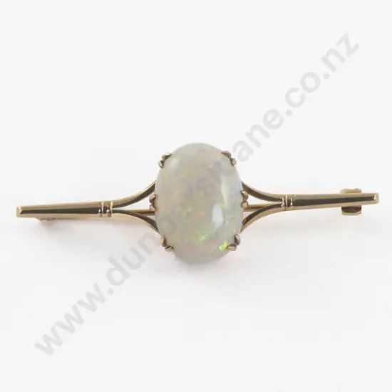 9ct Single Opal Bar Brooch