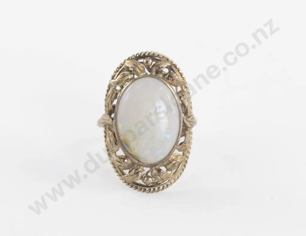 9ct Single Milk Opal Dress Ring Image 1++