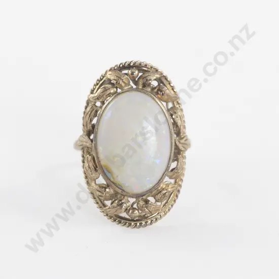 9ct Single Milk Opal Dress Ring