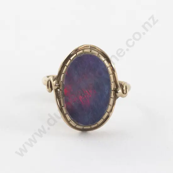 9ct Single Black Opal Dress Ring