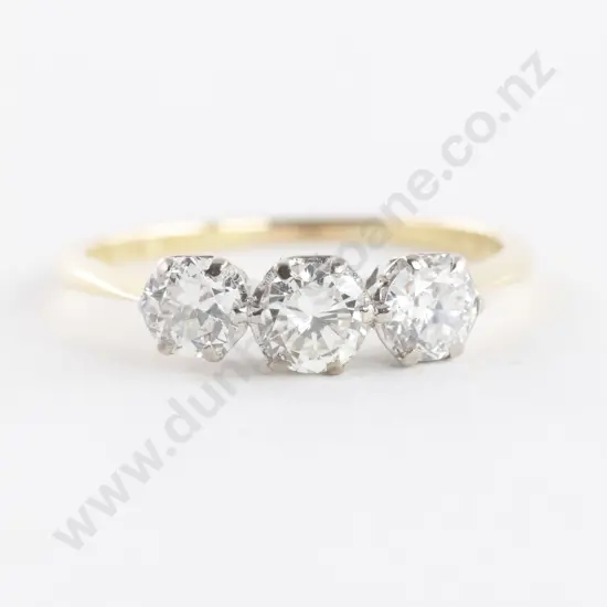 18ct Three Stone Diamond Bridge Ring