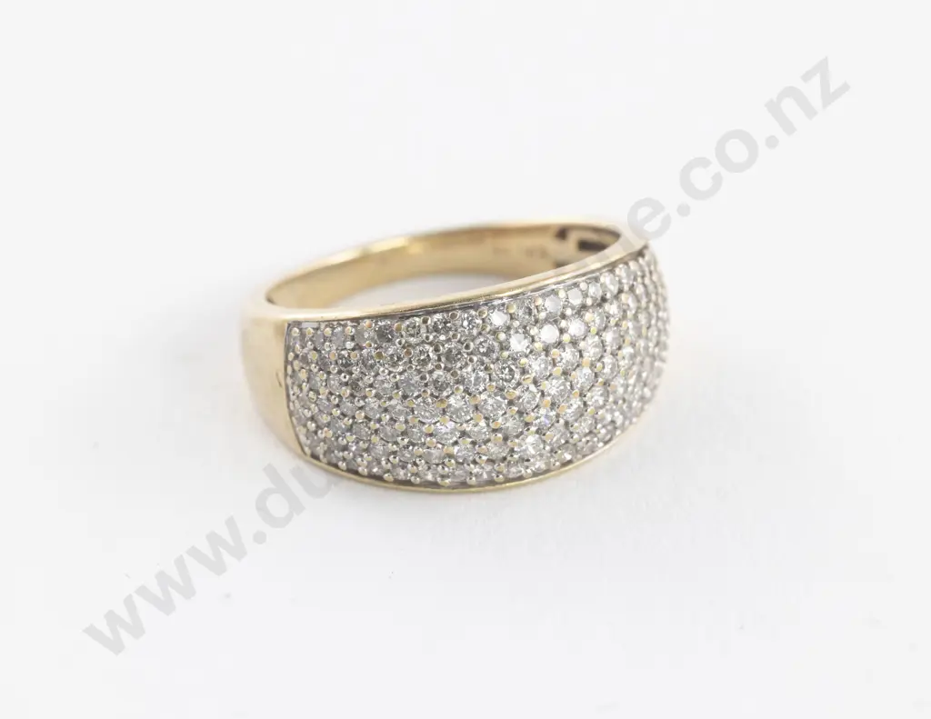 10ct 126Stone Diamond Cluster Dome Band Ring Image 1++