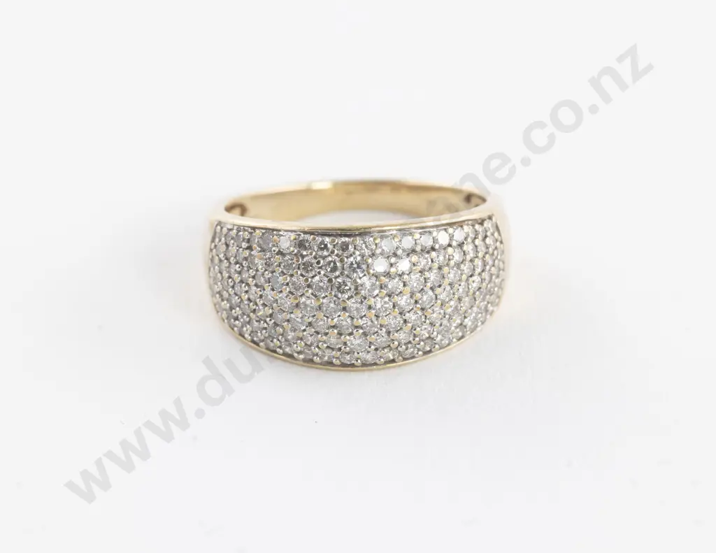 10ct 126Stone Diamond Cluster Dome Band Ring Image 1++