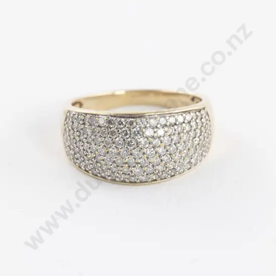 10ct 126Stone Diamond Cluster Dome Band Ring