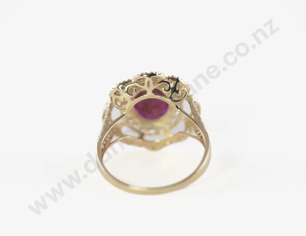 14ct 67Stone Ruby and Diamond Cluster Ring Image 1++