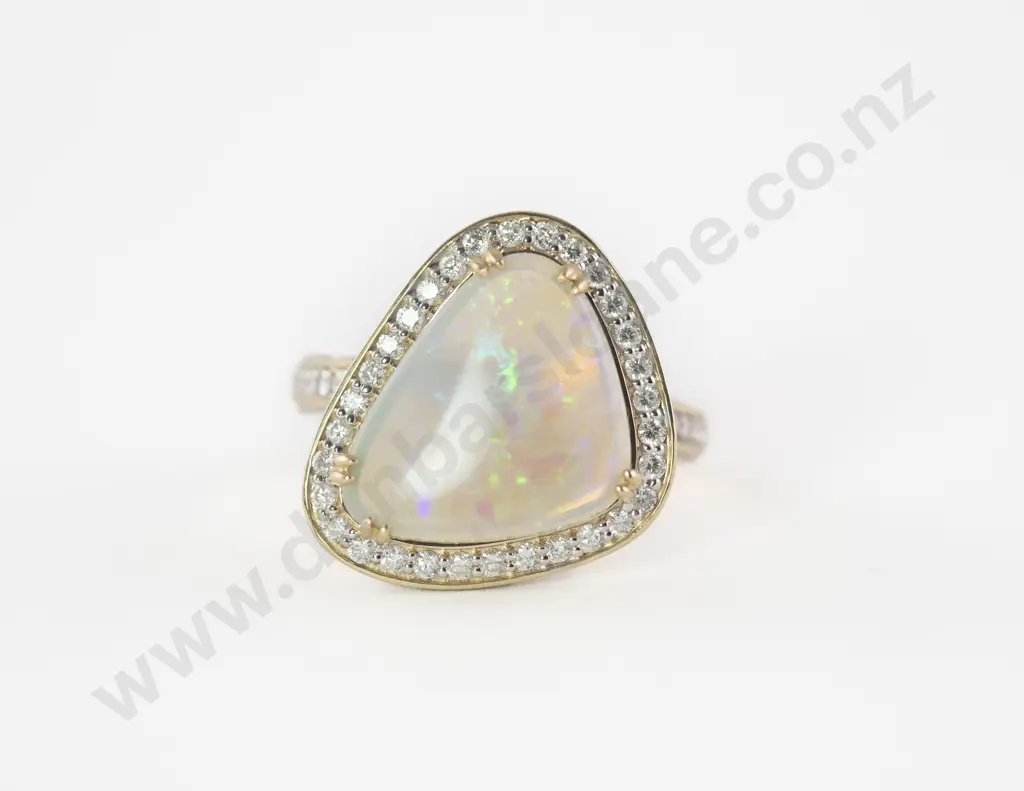 14ct 116Stone Opal and Diamond Dress Ring Image 1++