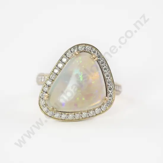 14ct 116Stone Opal and Diamond Dress Ring