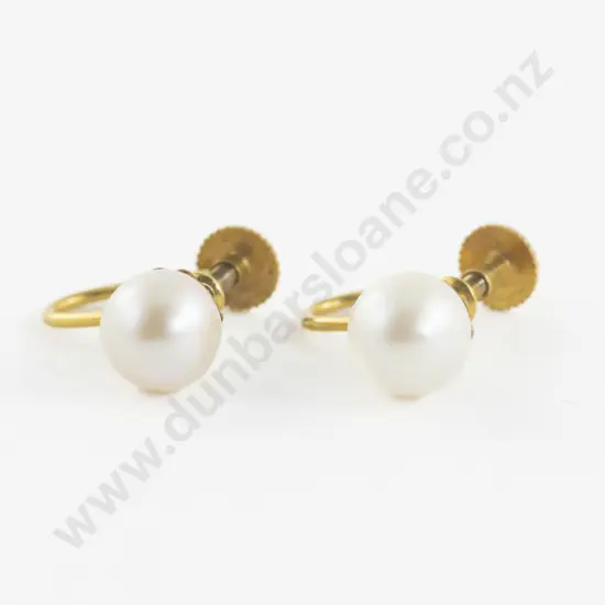 Pair 9ct Cultured Pearl Stud Earrings