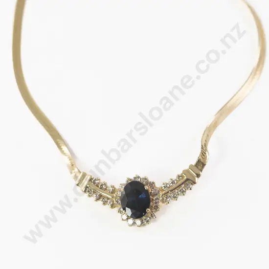 14ct 31Stone Sapphire & Diamond Necklace