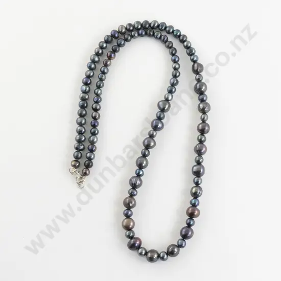 Single Strand Black Freshwater Pearl Necklace