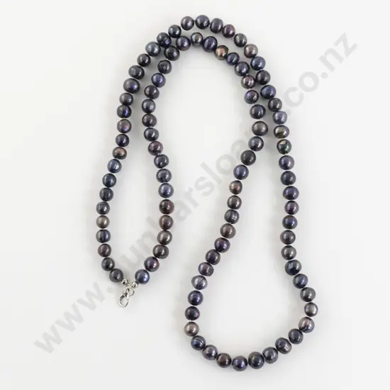 Single Strand Black Freshwater Pearl Necklace