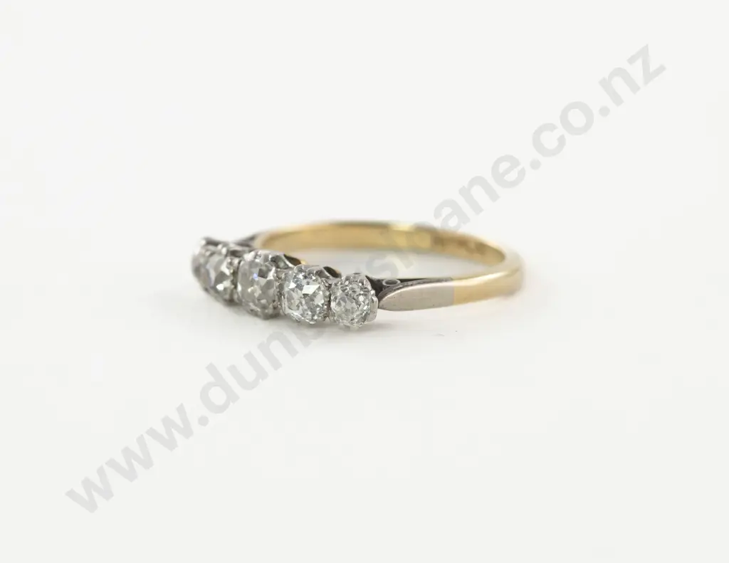 18ct and Platinum Five Stone Diamond Bridge Ring Image 1++