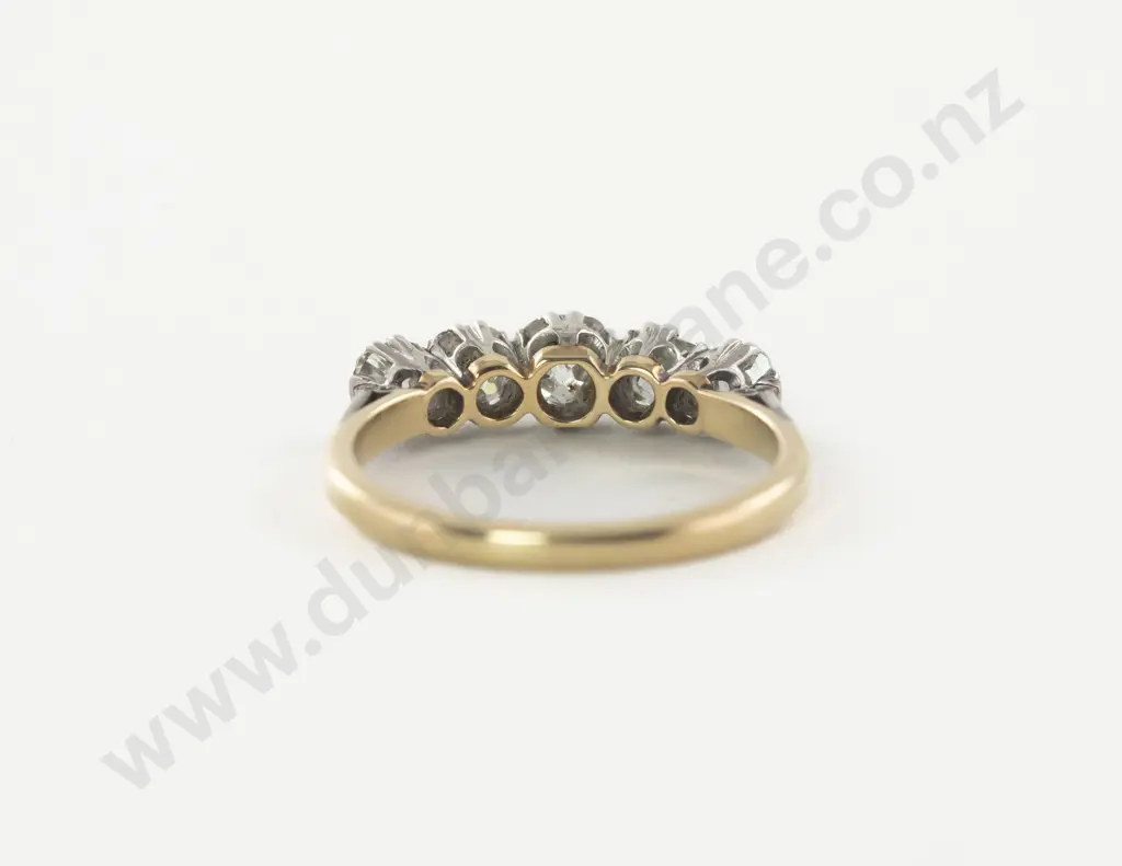 18ct and Platinum Five Stone Diamond Bridge Ring Image 1++